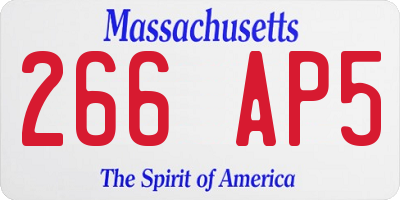 MA license plate 266AP5