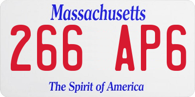 MA license plate 266AP6