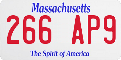 MA license plate 266AP9