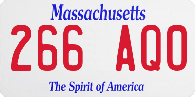 MA license plate 266AQ0
