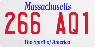 MA license plate 266AQ1