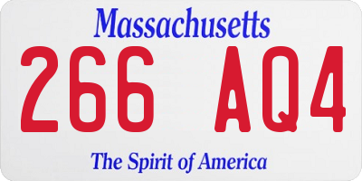 MA license plate 266AQ4