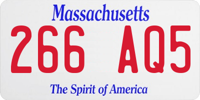 MA license plate 266AQ5