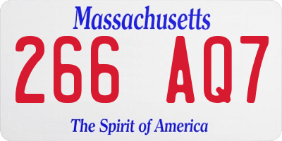 MA license plate 266AQ7