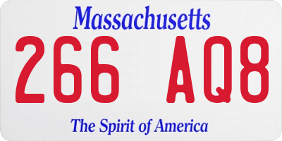 MA license plate 266AQ8