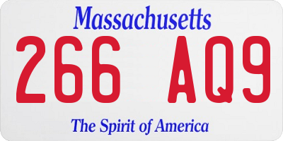 MA license plate 266AQ9