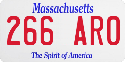 MA license plate 266AR0