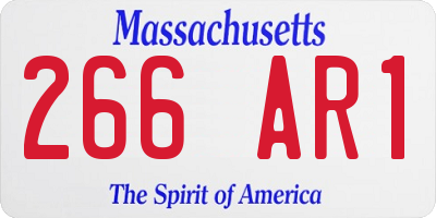 MA license plate 266AR1
