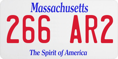 MA license plate 266AR2