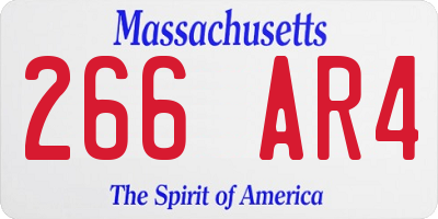 MA license plate 266AR4