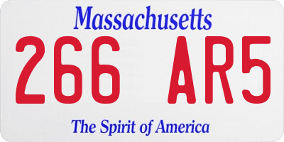 MA license plate 266AR5