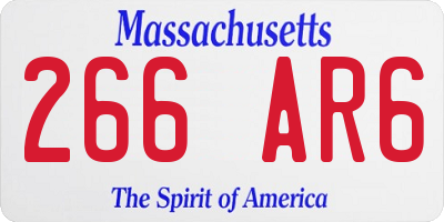 MA license plate 266AR6