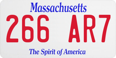 MA license plate 266AR7