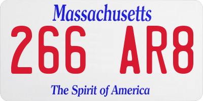 MA license plate 266AR8