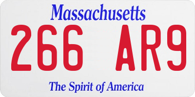 MA license plate 266AR9