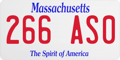 MA license plate 266AS0