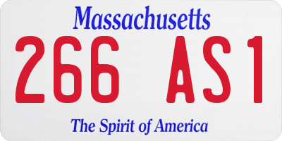 MA license plate 266AS1
