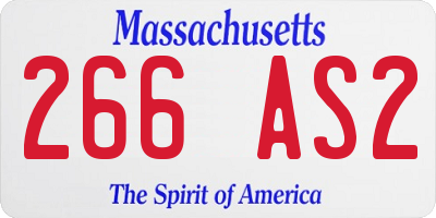 MA license plate 266AS2