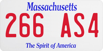 MA license plate 266AS4
