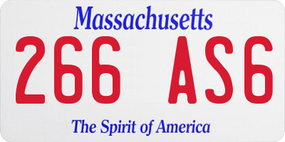 MA license plate 266AS6