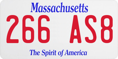 MA license plate 266AS8