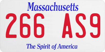 MA license plate 266AS9