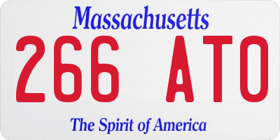 MA license plate 266AT0