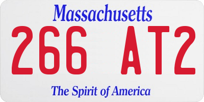 MA license plate 266AT2