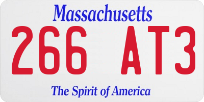 MA license plate 266AT3