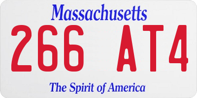 MA license plate 266AT4