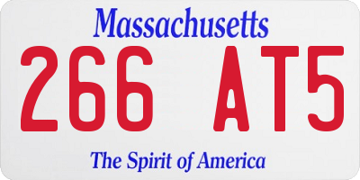 MA license plate 266AT5
