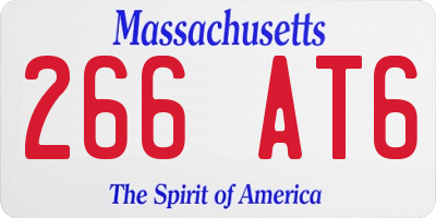 MA license plate 266AT6