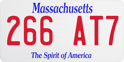 MA license plate 266AT7