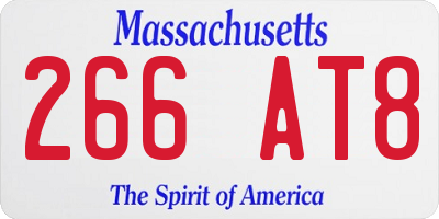 MA license plate 266AT8