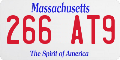 MA license plate 266AT9