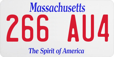 MA license plate 266AU4