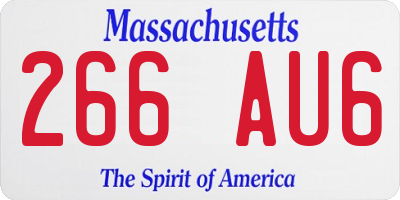 MA license plate 266AU6