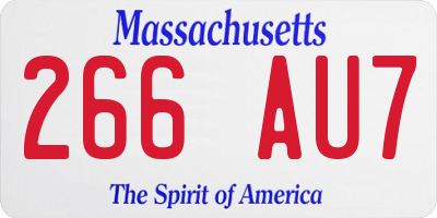 MA license plate 266AU7