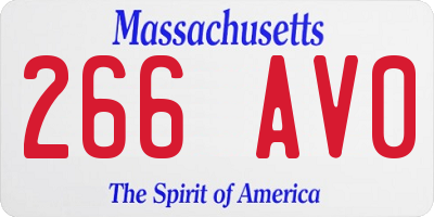 MA license plate 266AV0