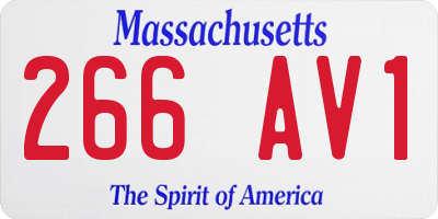 MA license plate 266AV1