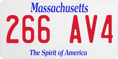 MA license plate 266AV4