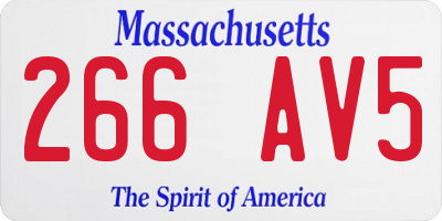 MA license plate 266AV5