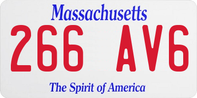 MA license plate 266AV6