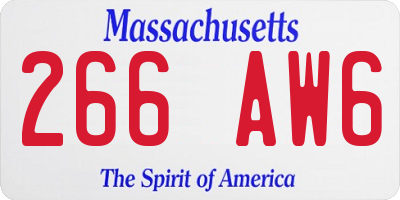 MA license plate 266AW6