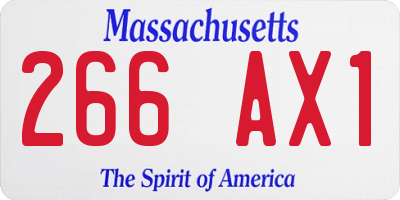 MA license plate 266AX1