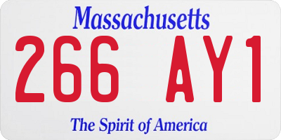 MA license plate 266AY1