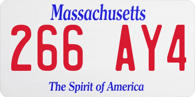 MA license plate 266AY4