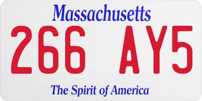 MA license plate 266AY5