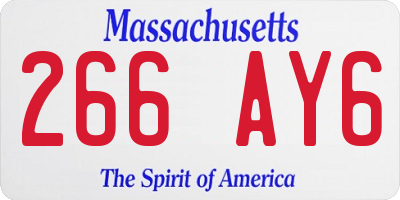 MA license plate 266AY6