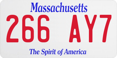 MA license plate 266AY7